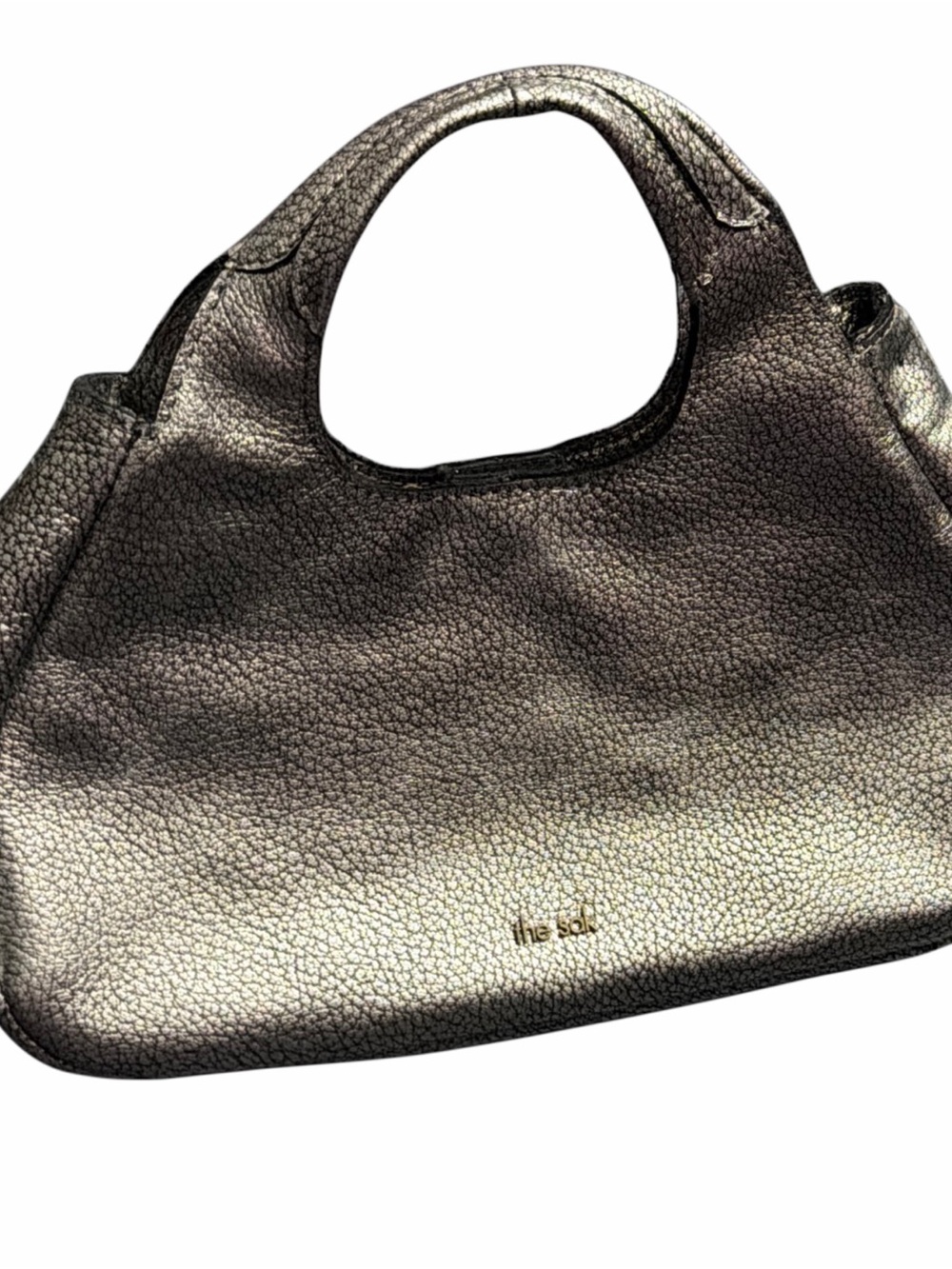 The Sak Metallic Rylan Pewter Pebbled Leather Tote Bag
